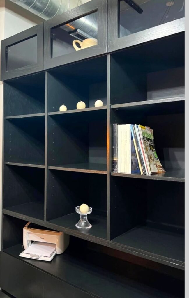 black bookcases